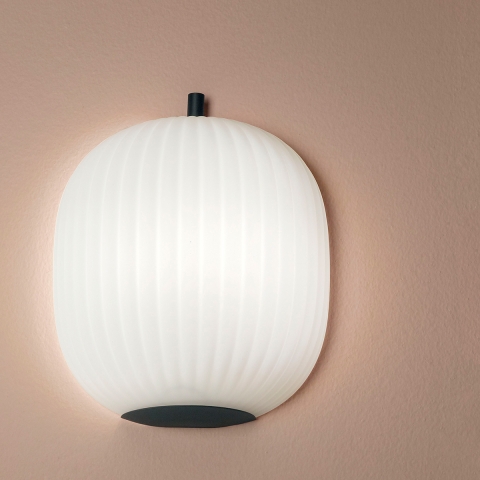 Wandlampe aus schwarzem Glas und Metall im klassischen Stil Domizia-P Aktion