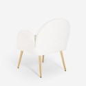 Sessel aus weißem Bouclé und vergoldetem Metall für das Esszimmer Vivi Angebot