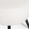 Fußhocker Wohnzimmer aus weißem Teddybouclé mit schwarzen Füßen Belix Angebot
