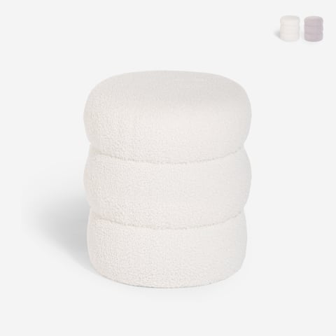 Fußhocker Teddy Bouclé im modernen Zylinderdesign Okami Aktion