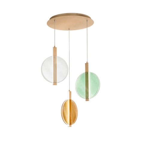 Hängelampe 3-Licht aus mehrfarbigem Glas und Metall Juis XL Aktion