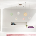 Hängelampe 3-Licht LED aus Glas und Metall mehrfarbig Candy Spider Verkauf