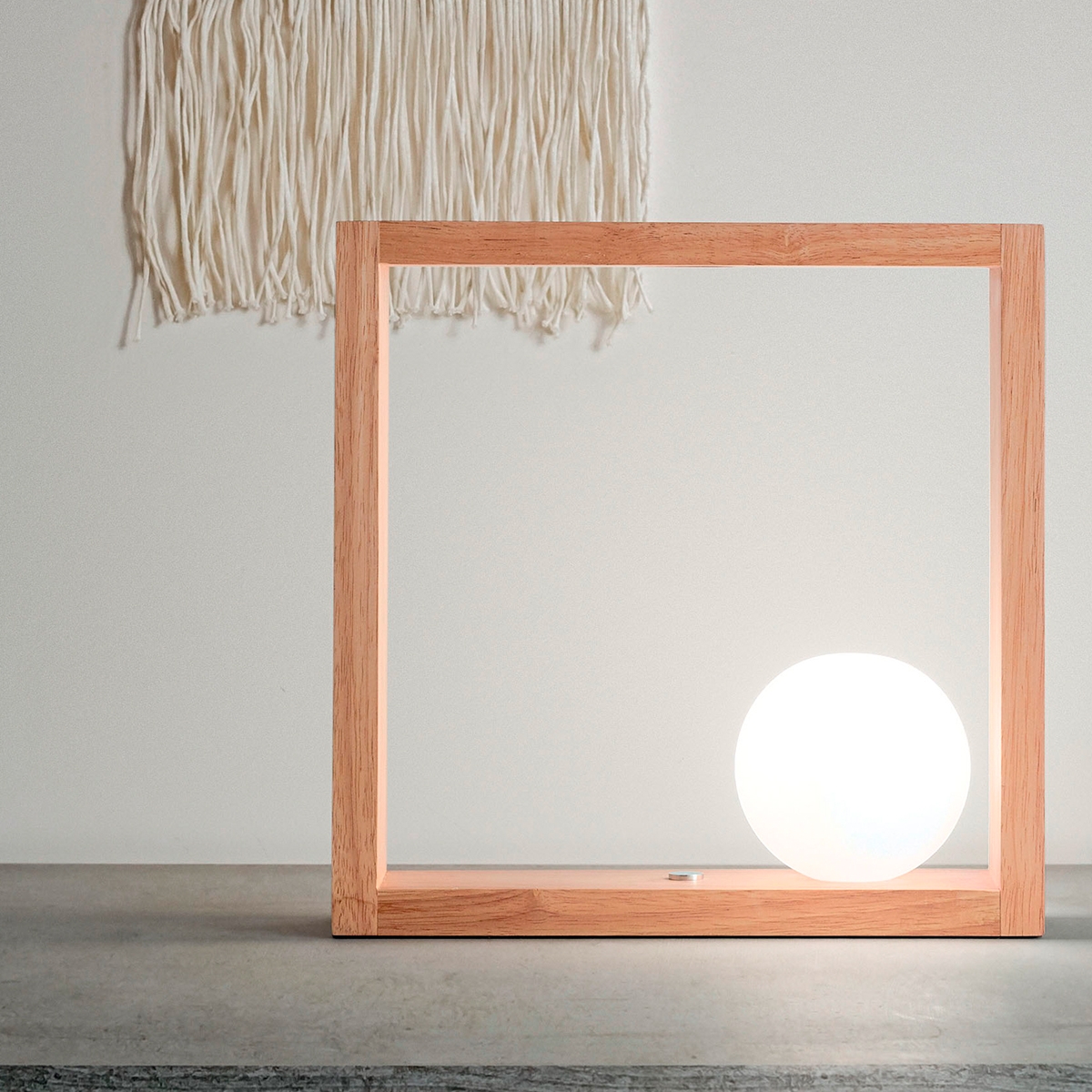 Tischlampe Design LED aus Holz mit Glaskugel-Schirm Kark Aktion Tischlampe Design LED aus Holz mit Glaskugel-Schirm Kark Aktion