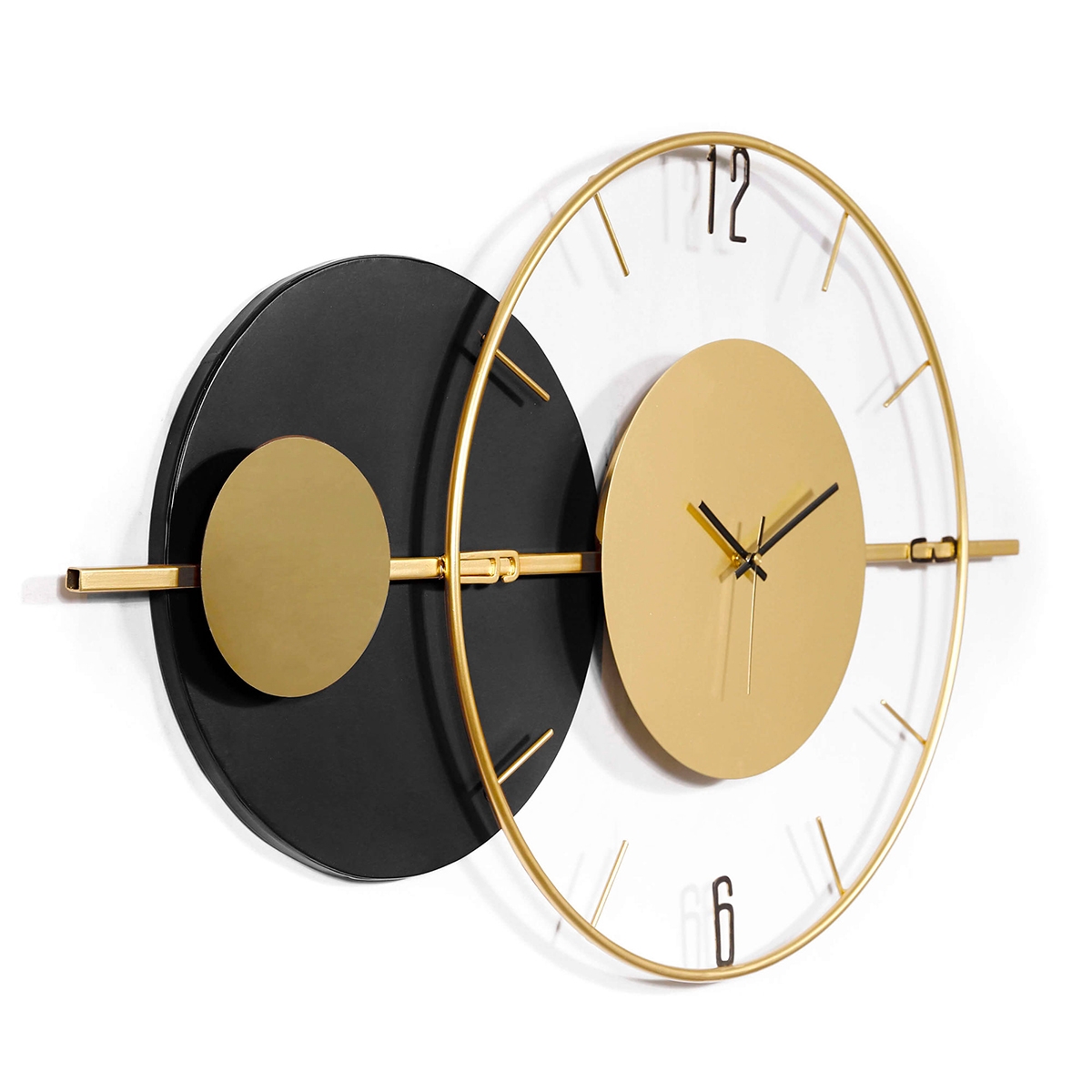 Wanduhr 81x50cm modernes Design goldfarbenes Metall Tempo Aktion Wanduhr 81x50cm modernes Design goldfarbenes Metall Tempo Aktion