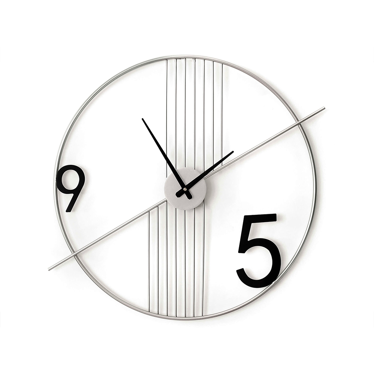 Wanduhr im minimalistischen, modernen Design 65x60cm aus Metall Rondo Aktion