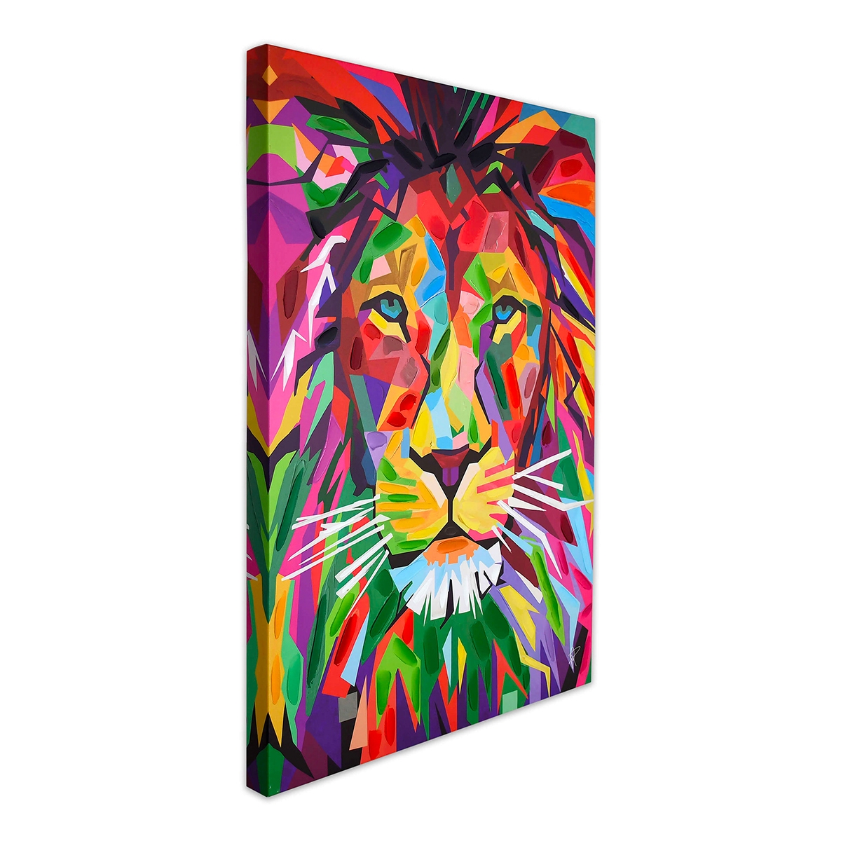 Gemälde modern Leinwanddruck 50x70cm Löwe Pop Art mehrfarbig Zora Aktion Gemälde modern Leinwanddruck 50x70cm Löwe Pop Art mehrfarbig Zora Aktion