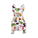 Skulptur französische Bulldogge in mehrfarbiger Kunstharz Pop-Art-Statue Forma-PA Katalog