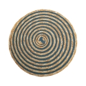 Set aus 6 runden Platzsets aus geflochtenem Stroh Ø38cm Spiral Color Lagerbestand