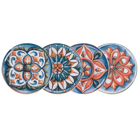 4er-Set Pizzateller/Servierplatten aus Porzellan Ø 33 cm Le Maioliche Aktion