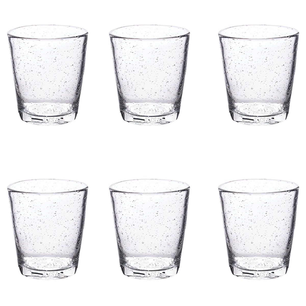 Set mit 6 transparenten Wassergläsern aus mundgeblasenem Glas 300ml Cancun Aktion