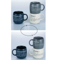 3er-Set stapelbare Vorratsbecher aus Steingut, 350 ml, mit Schriftzügen, Victionary L Verkauf