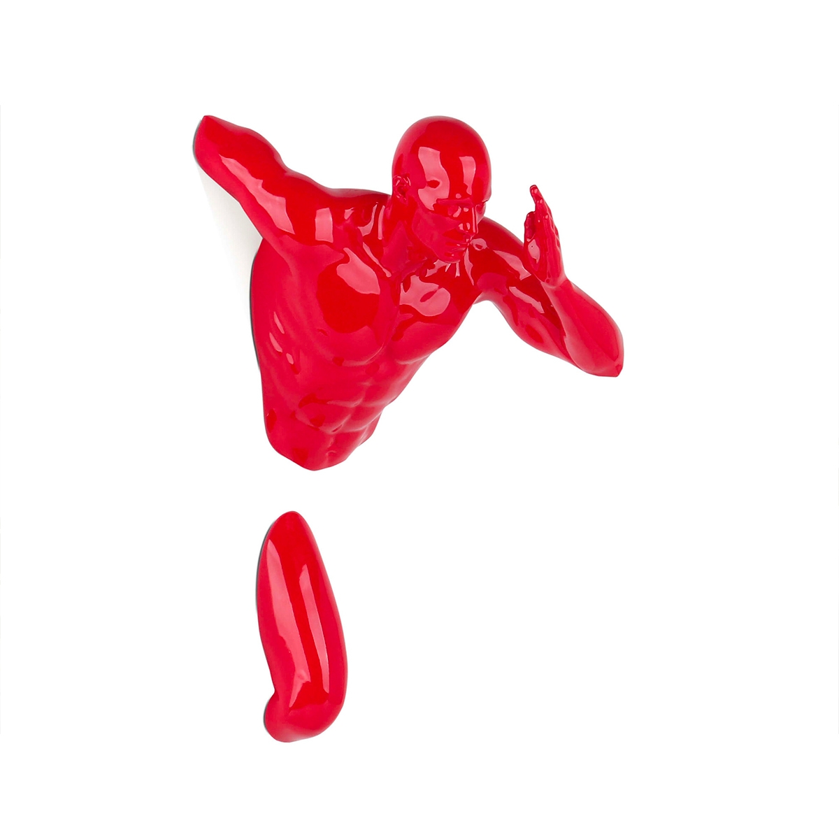 Wandskulptur aus Kunstharz Läufer mit roter Lackierung Doro-L Aktion Wandskulptur aus Kunstharz Läufer mit roter Lackierung Doro-L Aktion