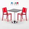 Schwarz Quadratisch Tisch und 2 Stühle Farbiges Polypropylen-Innenmastenset Grand Soleil B-Side Phantom Aktion