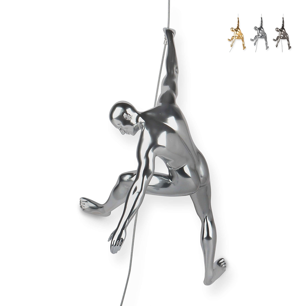 Statuette Kletterer Harz Wandskulptur Metalleffekt Bata-M Aktion Statuette Kletterer Harz Wandskulptur Metalleffekt Bata-M Aktion