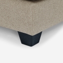 Sofa 3-Sitzer Ecke Design mit Halbinsel in beige Stoff Avior Lagerbestand