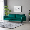 Sofa 3-Sitzer modern elegant aus dunkelgrünem Samt Tashi Aktion