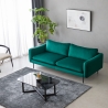 Sofa 3-Sitzer modern elegant aus dunkelgrünem Samt Tashi Verkauf