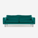 Sofa 3-Sitzer modern elegant aus dunkelgrünem Samt Tashi Sales