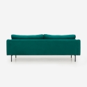 Sofa 3-Sitzer modern elegant aus dunkelgrünem Samt Tashi Lagerbestand
