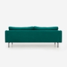 Sofa 3-Sitzer modern elegant aus dunkelgrünem Samt Tashi Lagerbestand