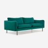 Sofa 3-Sitzer modern elegant aus dunkelgrünem Samt Tashi Angebot