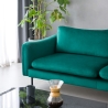 Sofa 3-Sitzer modern elegant aus dunkelgrünem Samt Tashi Auswahl