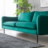 Sofa 3-Sitzer modern elegant aus dunkelgrünem Samt Tashi Modell