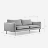 Sofa 3-Sitzer modern elegant aus dunkelgrünem Samt Tashi Eigenschaften