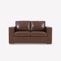 Sofa Wohnzimmer klassisch 2-Sitzer aus braunem Kunstleder Momo Angebot
