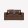 Sofa Wohnzimmer klassisch 2-Sitzer aus braunem Kunstleder Momo Angebot