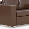 Sofa Wohnzimmer klassisch 2-Sitzer aus braunem Kunstleder Momo Lagerbestand