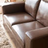 Sofa Wohnzimmer klassisch 2-Sitzer aus braunem Kunstleder Momo Modell