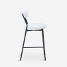 Hocker hoch modern Küche mit weißer Bouclé-Rückenlehne Opos Sales