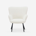 Sessel Wohnzimmer modern aus weißem Bouclé-Stoff Womb Angebot