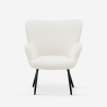 Sessel Wohnzimmer modern aus weißem Bouclé-Stoff Womb Angebot