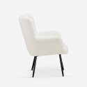 Sessel Wohnzimmer modern aus weißem Bouclé-Stoff Womb Sales