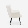 Sessel Wohnzimmer modern aus weißem Bouclé-Stoff Womb Sales