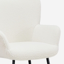 Sessel Wohnzimmer modern aus weißem Bouclé-Stoff Womb Lagerbestand