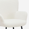 Sessel Wohnzimmer modern aus weißem Bouclé-Stoff Womb Lagerbestand