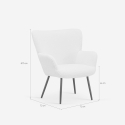 Sessel Wohnzimmer modern aus weißem Bouclé-Stoff Womb Auswahl