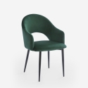 Stuhl mit Armlehnen modern aus Samt für Esszimmer und Küche Rozan 