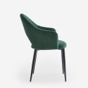 Stuhl mit Armlehnen modern aus Samt für Esszimmer und Küche Rozan 