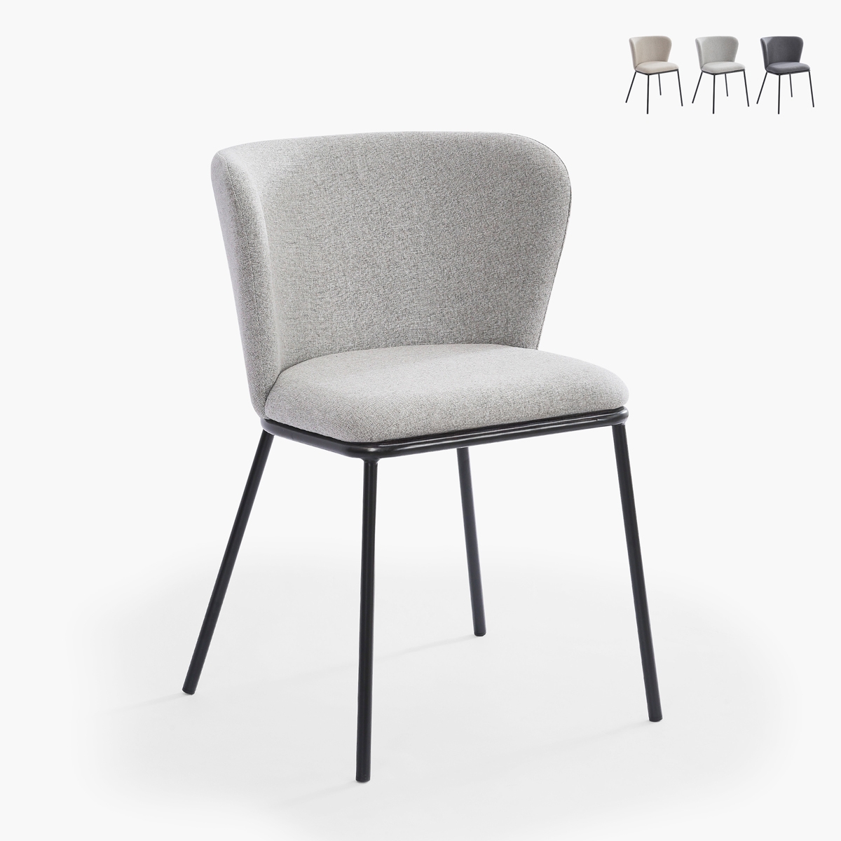 Stuhl für das Esszimmer in modernem Design aus Stoff mit schwarzen Beinen Lasta Verkauf Stuhl für das Esszimmer in modernem Design aus Stoff mit schwarzen Beinen Lasta Verkauf