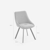 Stuhl drehbar für Esszimmer modernes Design aus Stoff Navya 