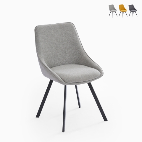 Stuhl drehbar für Esszimmer modernes Design aus Stoff Navya Aktion
