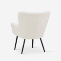 Sessel Wohnzimmer modern aus weißem Bouclé-Stoff Womb Rabatte