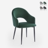 Stuhl mit Armlehnen modern aus Samt für Esszimmer und Küche Rozan Sales