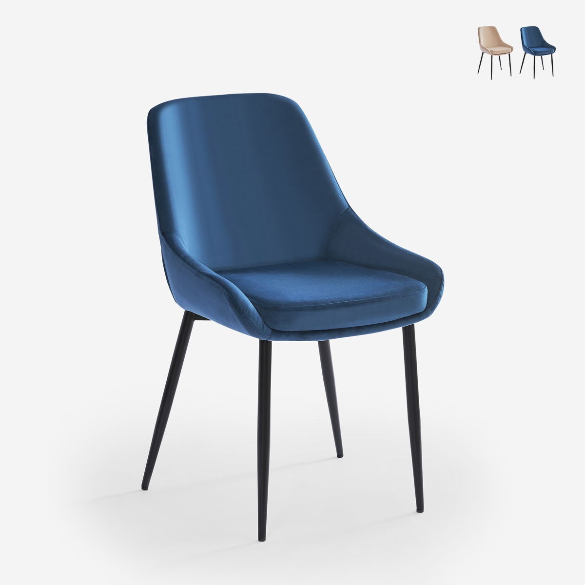 Stuhl gepolstert modern aus Samt für Küche Esszimmer Jarva Angebot Stuhl gepolstert modern aus Samt für Küche Esszimmer Jarva Angebot