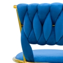 Hocker verstellbar aus goldfarbenem Metall und gewebtem Samt Macaron Kauf