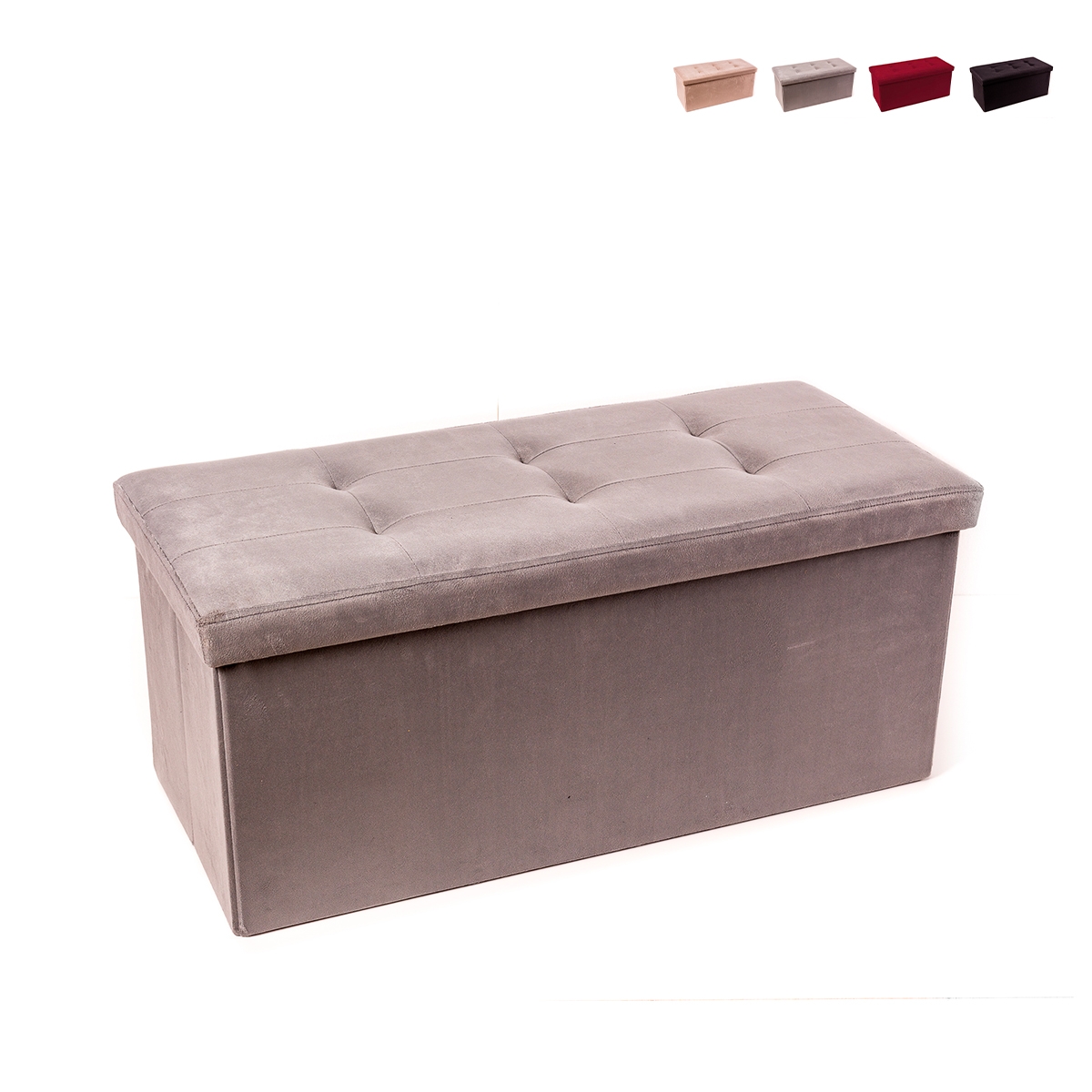 Rechteckiger Samt-Pouf mit Stauraum 76x34cm für Wohnzimmer Pier Aktion Rechteckiger Samt-Pouf mit Stauraum 76x34cm für Wohnzimmer Pier Aktion